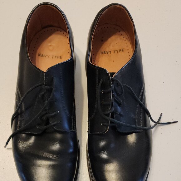 Vintage Black Leather U.S. Navy Service Shoes/Red Wing 101 Postman Oxfords 7 ? main image 16
